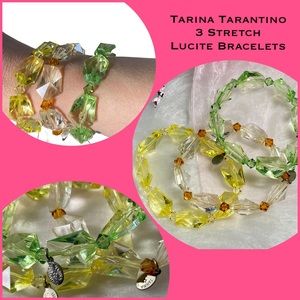 TARINA TARANTINO 3 Lucite Stretch Bracelets Yellow, Green and Orange